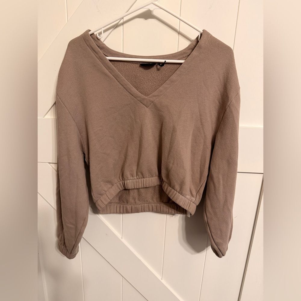 Urban Outfitters Out From Under Brown V-Neck Sweatshirt Women's Small